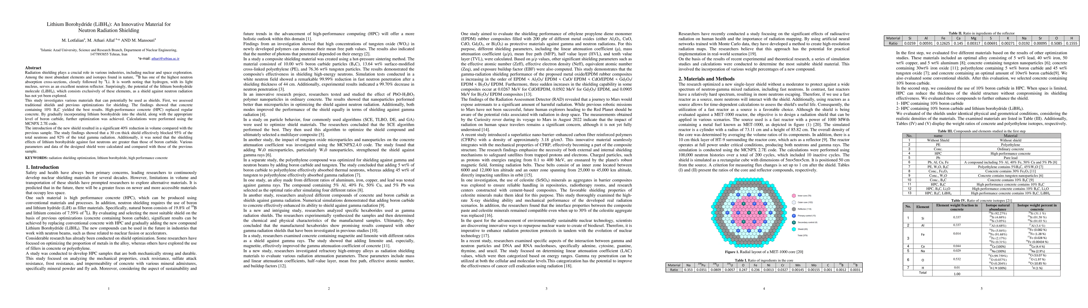 Thumbnail for Lithium Borohydride (LiBH4): An Innovative Material for Neutron
  Radiation Shielding