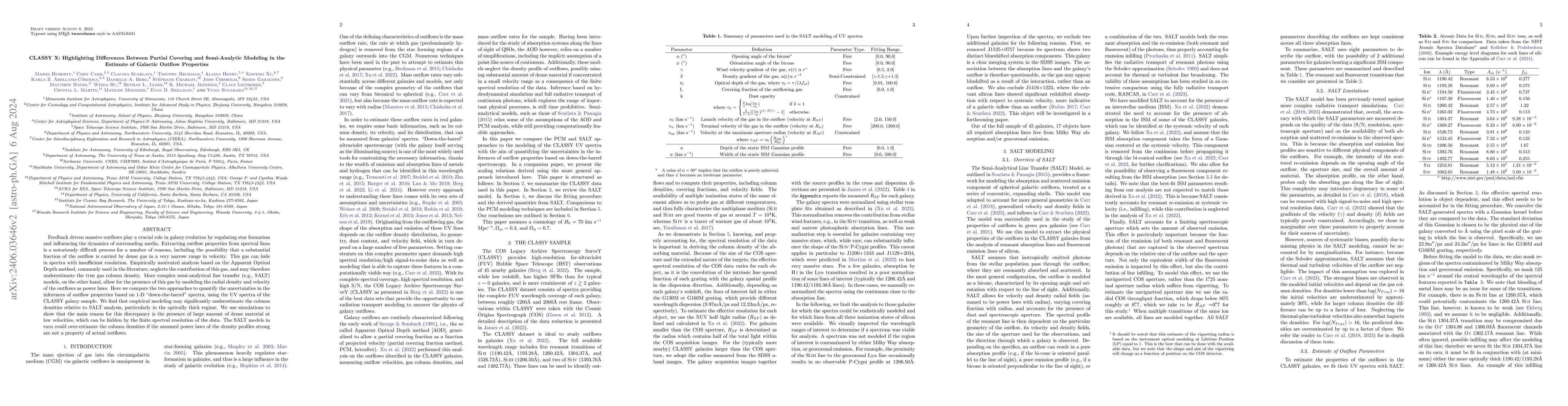 Thumbnail for CLASSY X: Highlighting Differences Between Partial Covering and
  Semi-Analytic Modeling in the Estimate of Galactic Outflow Properties