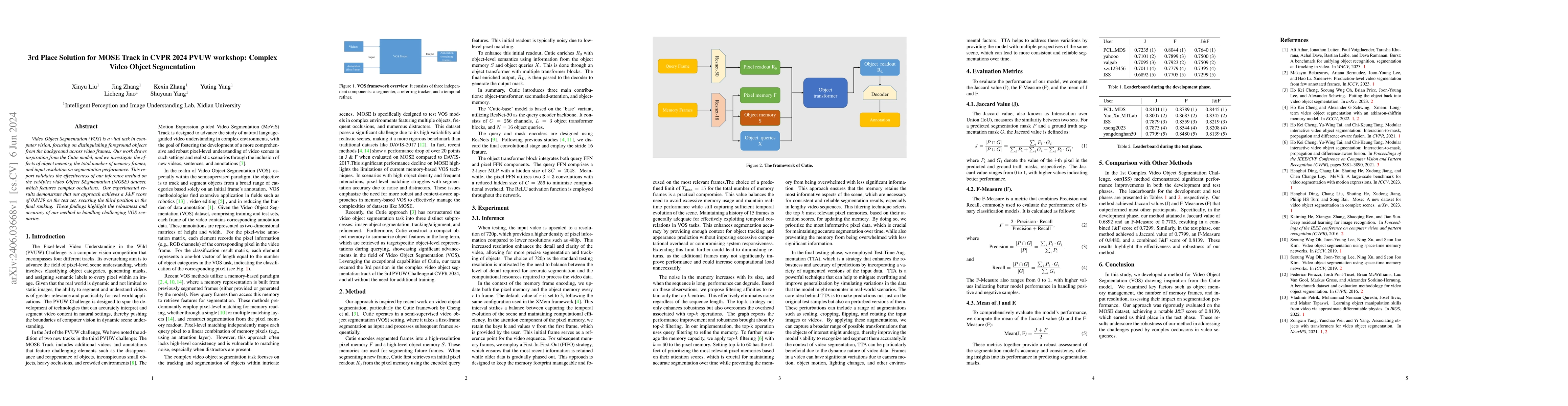 Thumbnail for 3rd Place Solution for MOSE Track in CVPR 2024 PVUW workshop: Complex
  Video Object Segmentation