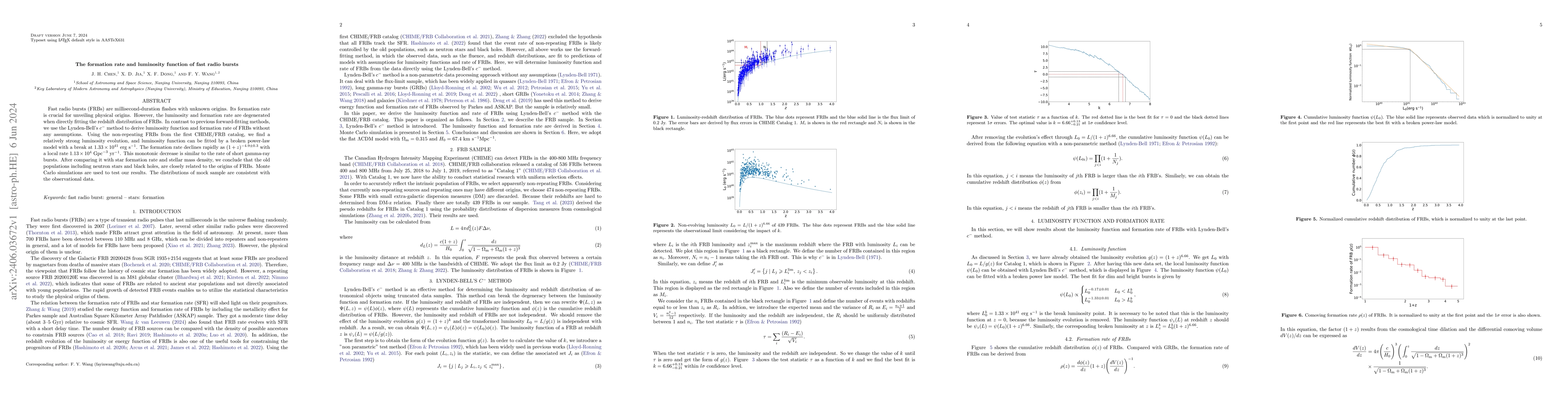 Thumbnail for The formation rate and luminosity function of fast radio bursts