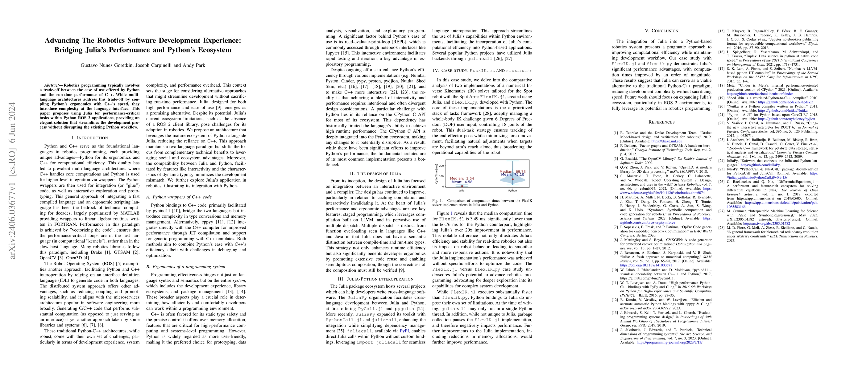Thumbnail for Advancing The Robotics Software Development Experience: Bridging Julia's
  Performance and Python's Ecosystem