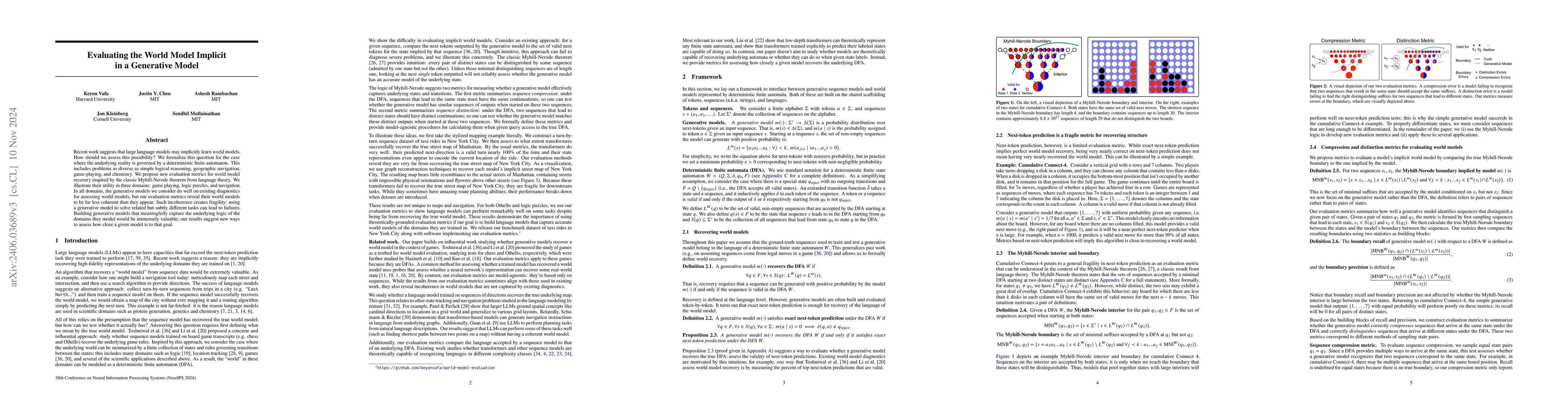 Thumbnail for Evaluating the World Model Implicit in a Generative Model