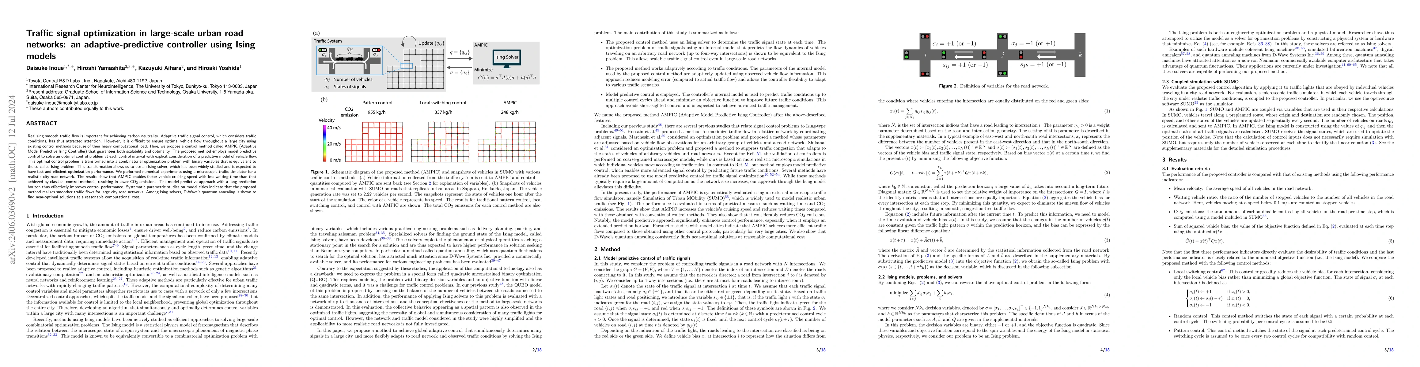 Thumbnail for Traffic signal optimization in large-scale urban road networks: an
  adaptive-predictive controller using Ising models