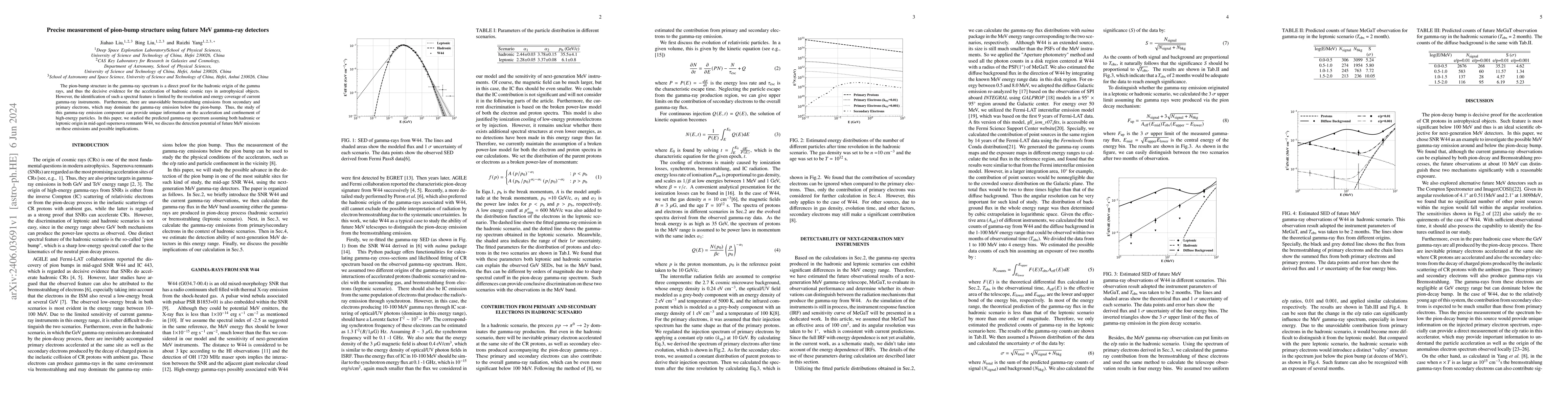 Thumbnail for Precise measurement of pion-bump structure using future MeV gamma-ray
  detectors