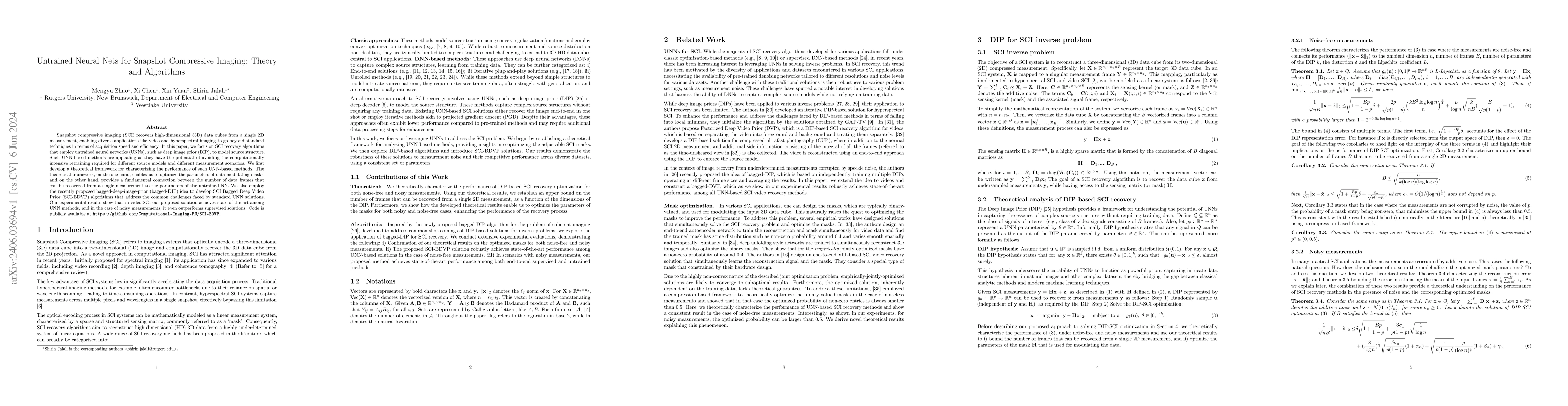 Thumbnail for Untrained Neural Nets for Snapshot Compressive Imaging: Theory and
  Algorithms