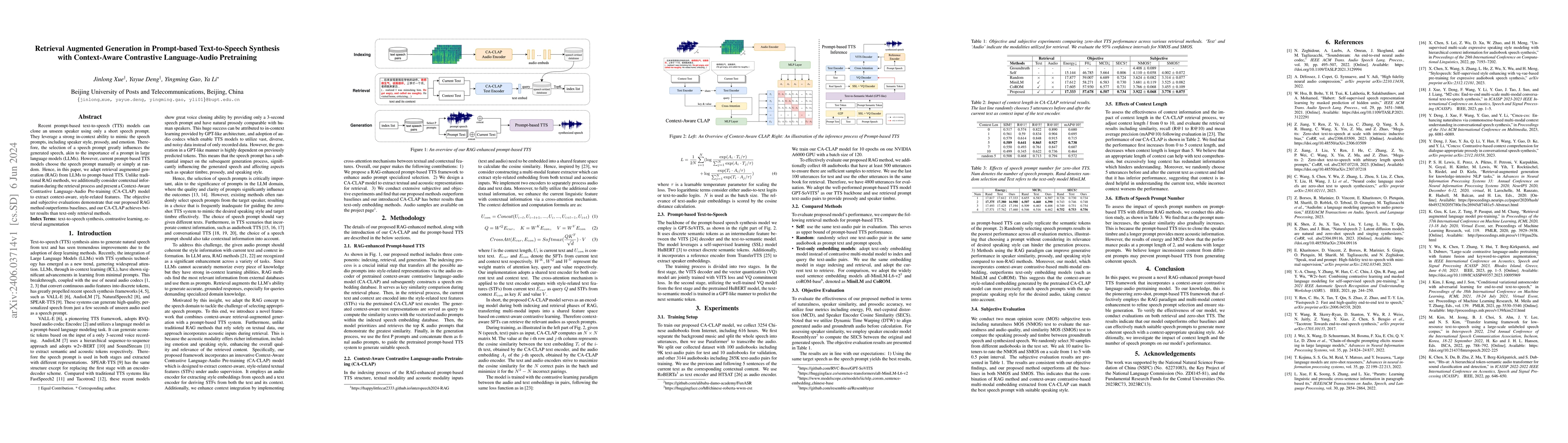 Thumbnail for Retrieval Augmented Generation in Prompt-based Text-to-Speech Synthesis
  with Context-Aware Contrastive Language-Audio Pretraining