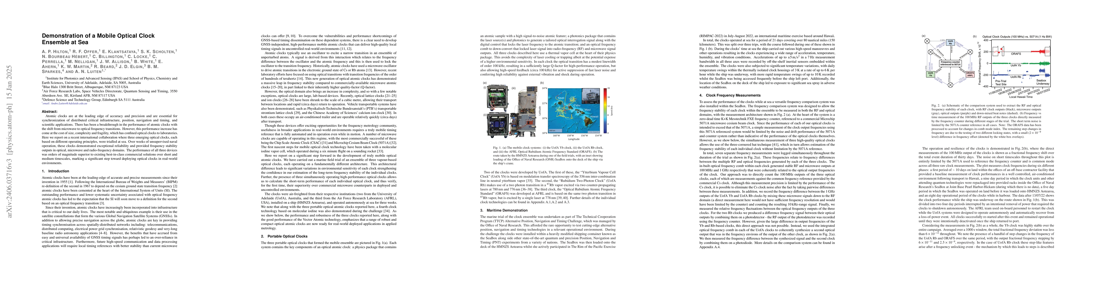 Thumbnail for Demonstration of a Mobile Optical Clock Ensemble at Sea