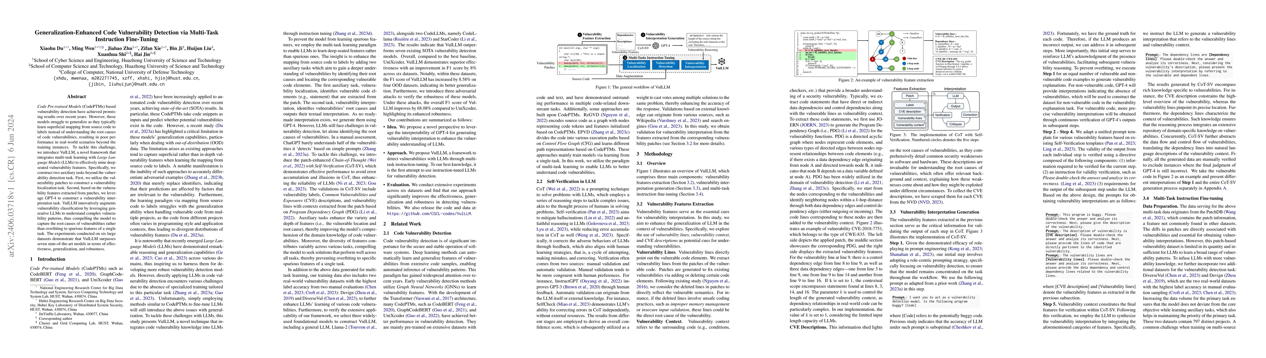 Thumbnail for Generalization-Enhanced Code Vulnerability Detection via Multi-Task
  Instruction Fine-Tuning