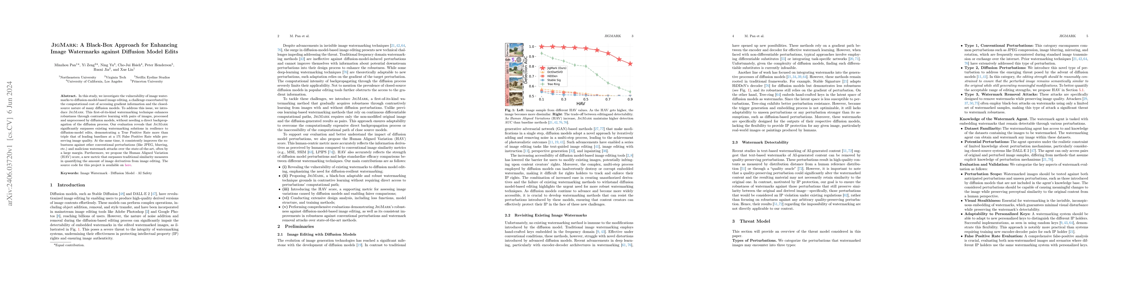 Thumbnail for JIGMARK: A Black-Box Approach for Enhancing Image Watermarks against
  Diffusion Model Edits