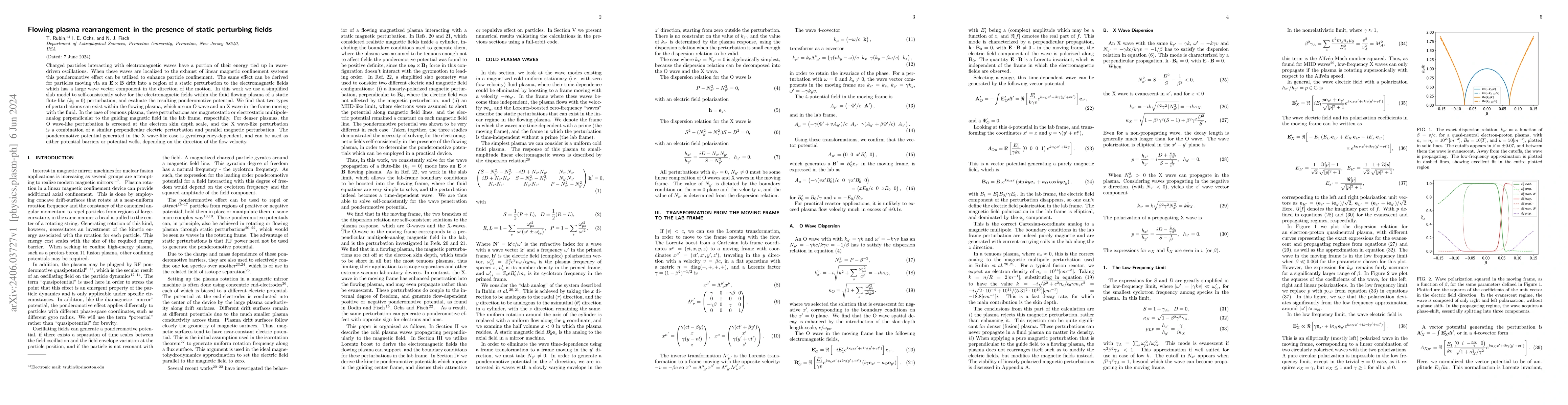 Thumbnail for Flowing plasma rearrangement in the presence of static perturbing fields