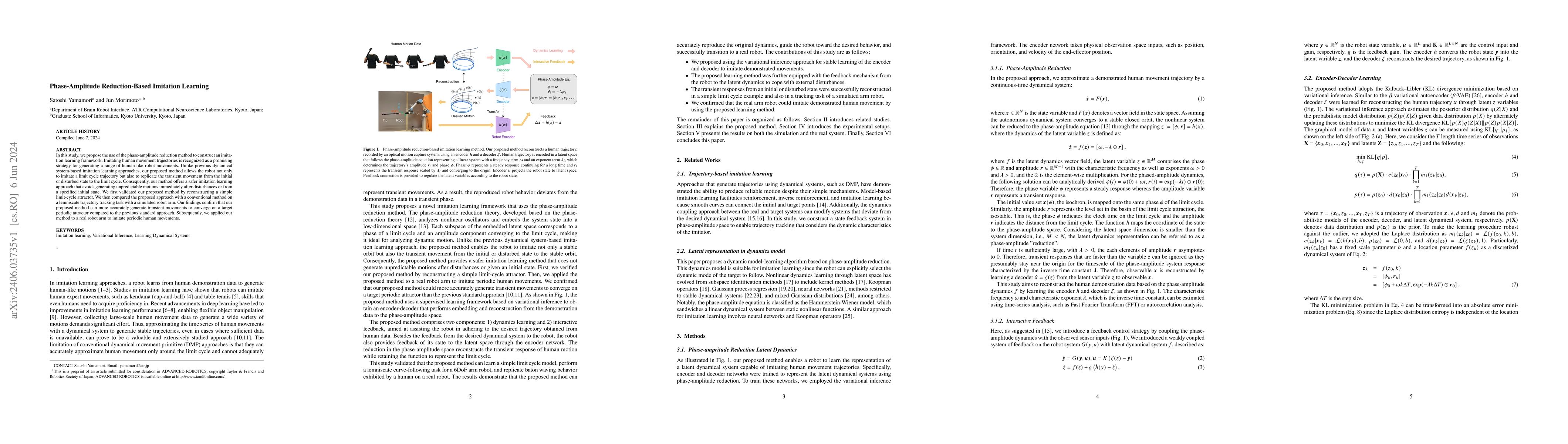 Thumbnail for Phase-Amplitude Reduction-Based Imitation Learning