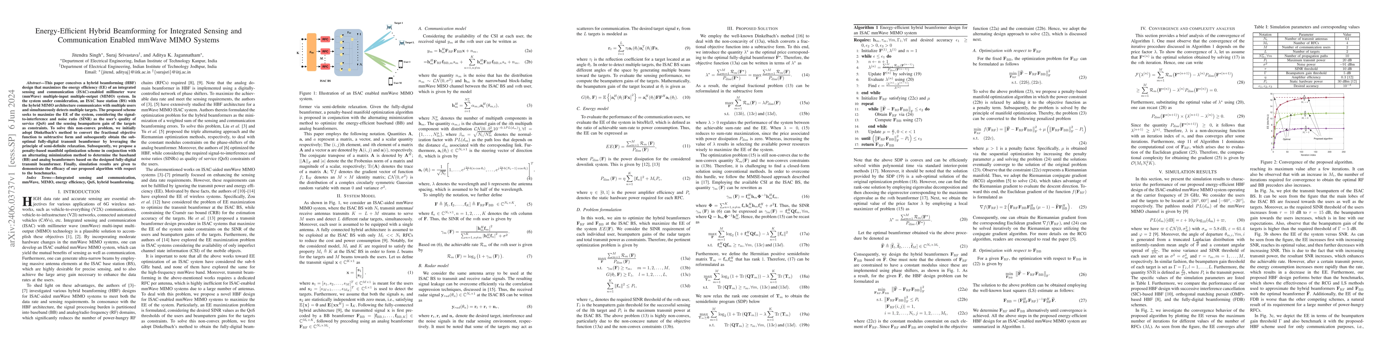 Thumbnail for Energy-Efficient Hybrid Beamforming for Integrated Sensing and
  Communication Enabled mmWave MIMO Systems