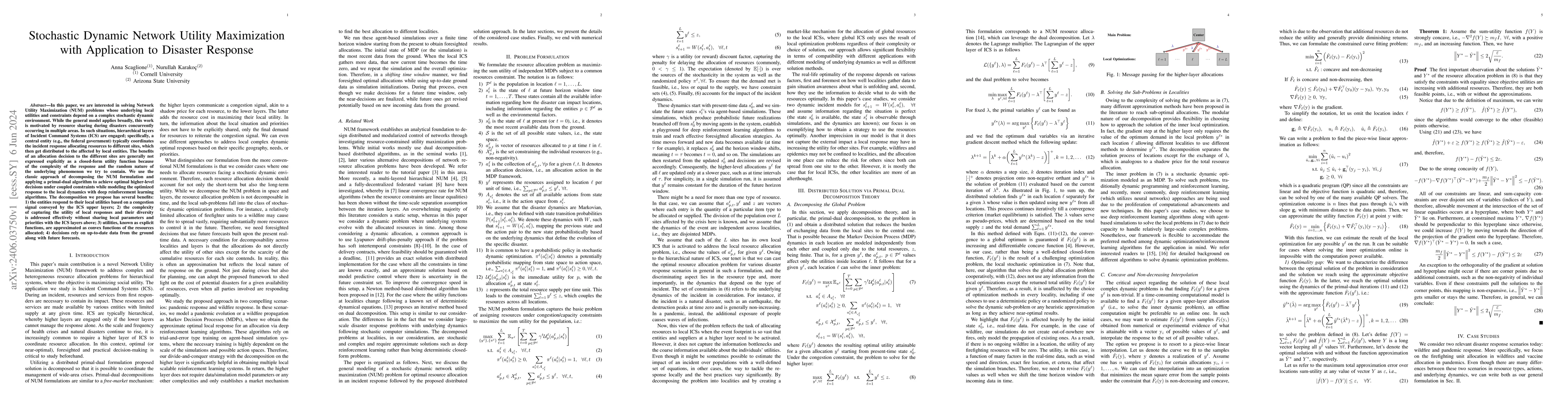 Thumbnail for Stochastic Dynamic Network Utility Maximization with Application to
  Disaster Response