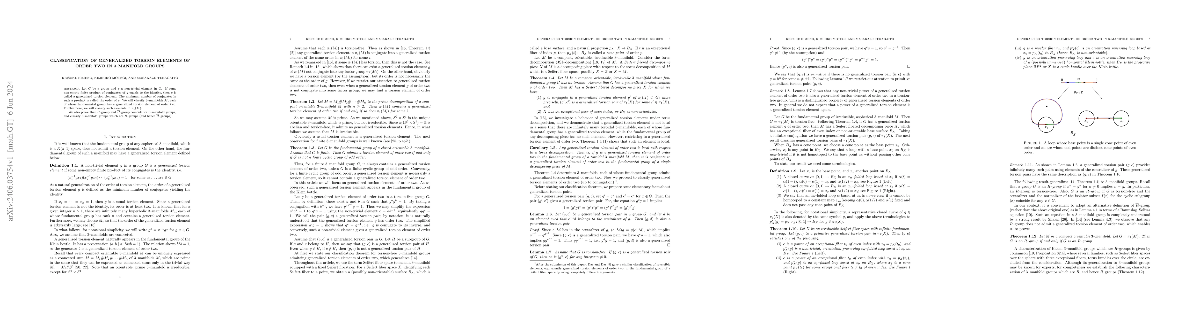 Thumbnail for Classification of generalized torsion elements of order two in
  3-manifold groups