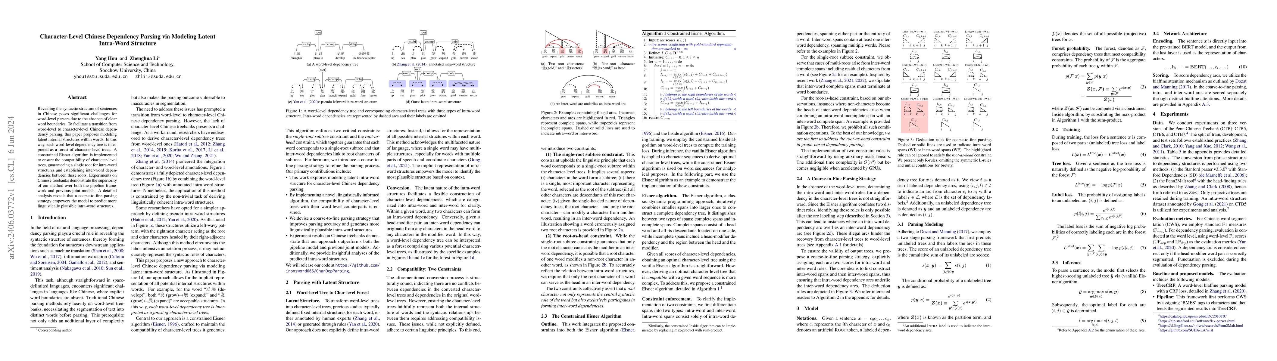 Thumbnail for Character-Level Chinese Dependency Parsing via Modeling Latent
  Intra-Word Structure