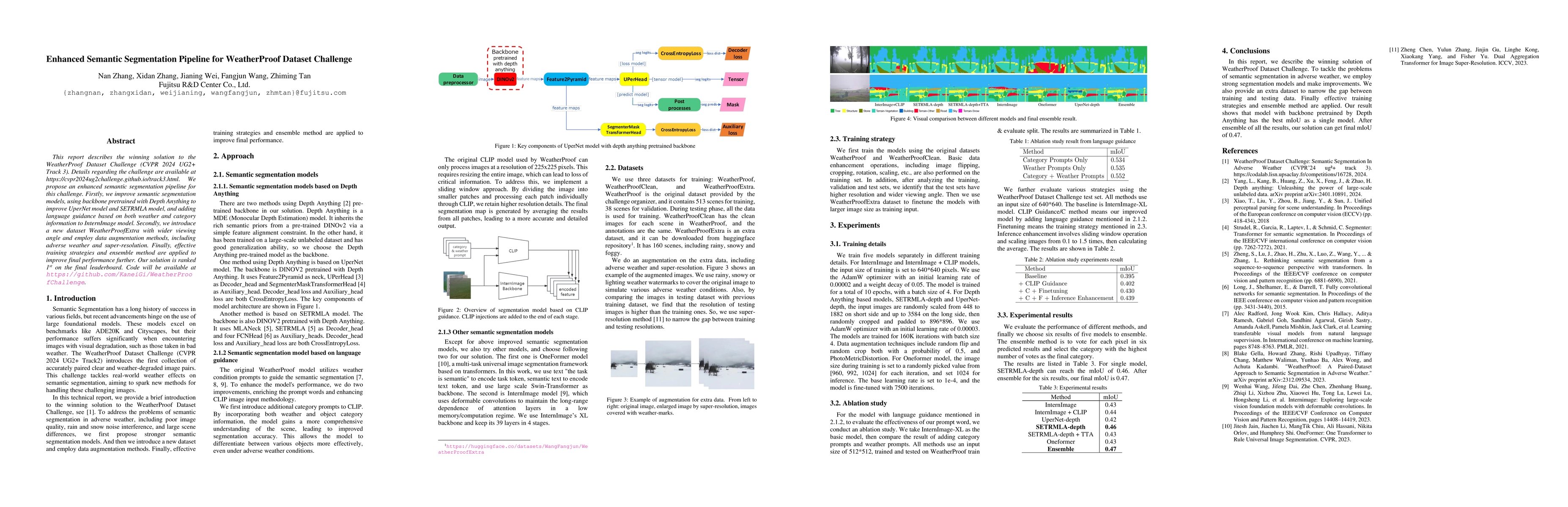 Thumbnail for Enhanced Semantic Segmentation Pipeline for WeatherProof Dataset
  Challenge