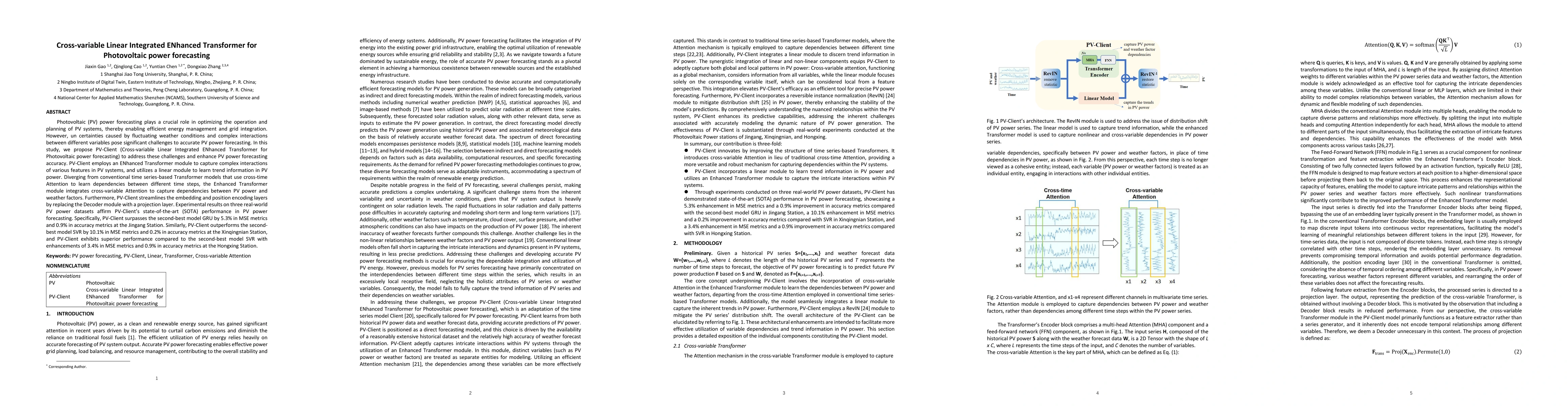 Thumbnail for Cross-variable Linear Integrated ENhanced Transformer for Photovoltaic
  power forecasting