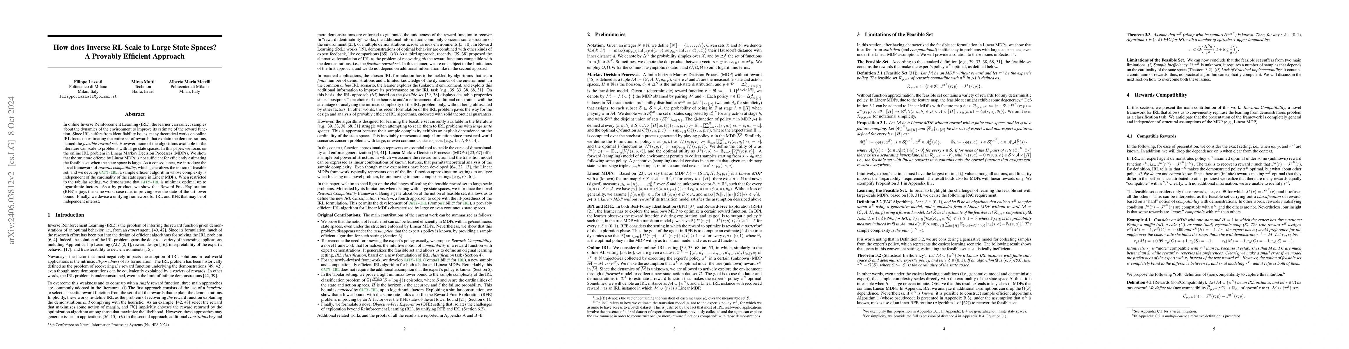 Thumbnail for How to Scale Inverse RL to Large State Spaces? A Provably Efficient
  Approach