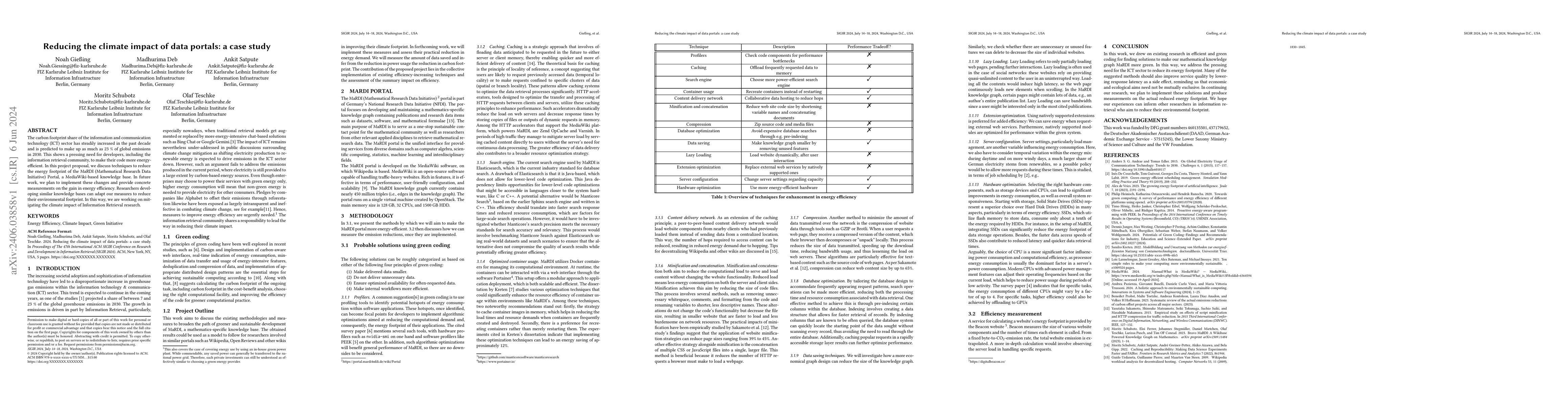 Thumbnail for Reducing the climate impact of data portals: a case study