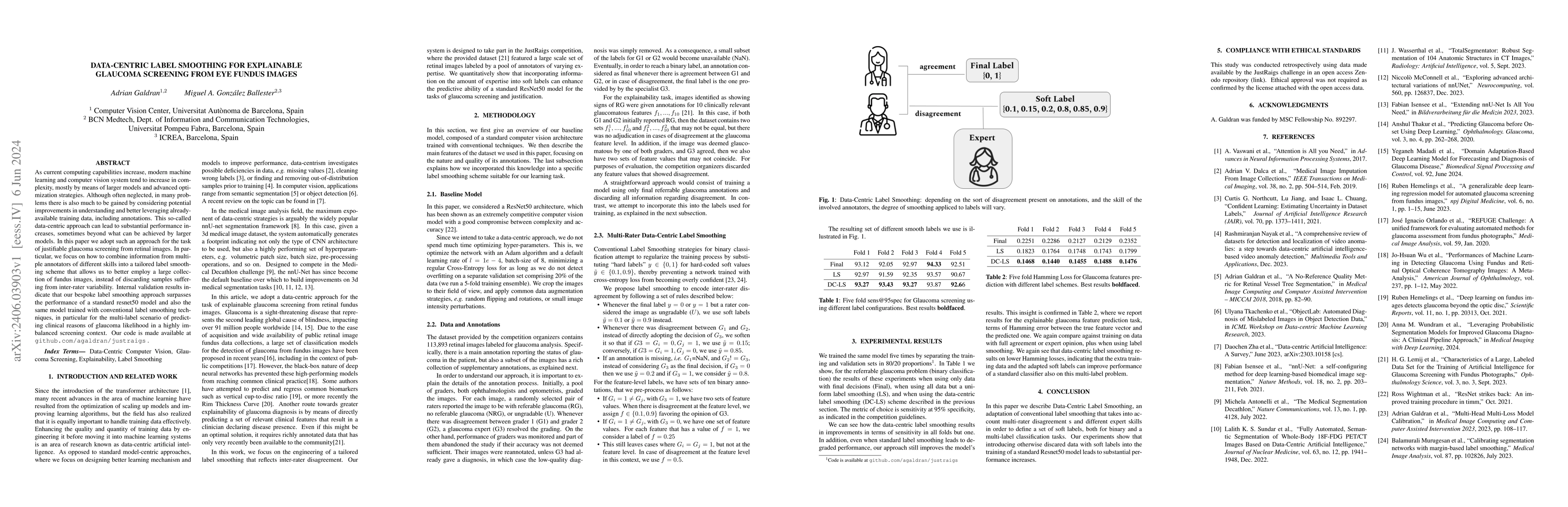 Thumbnail for Data-Centric Label Smoothing for Explainable Glaucoma Screening from Eye
  Fundus Images
