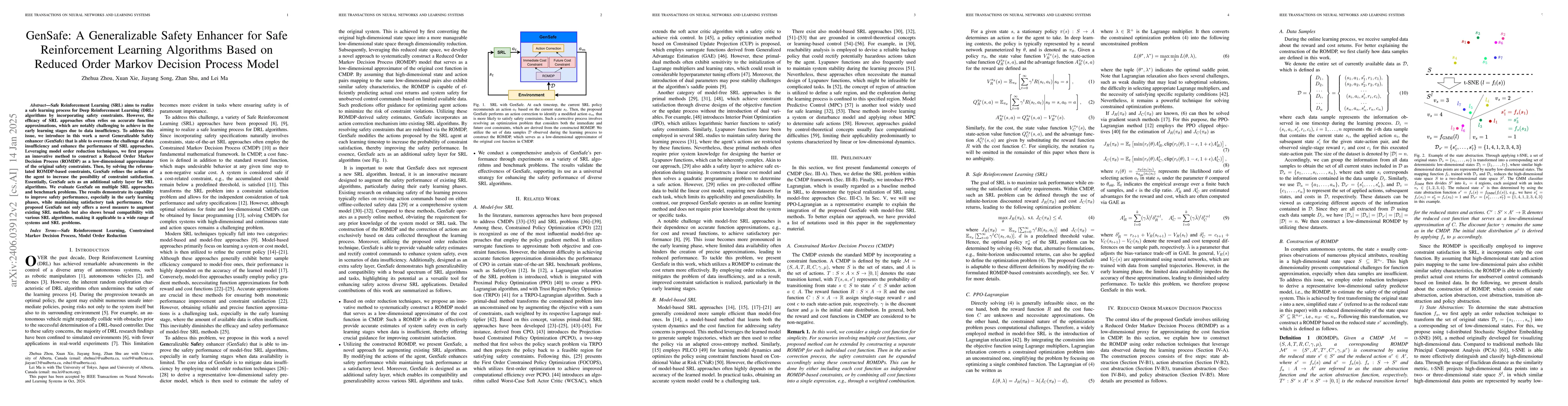 Thumbnail for GenSafe: A Generalizable Safety Enhancer for Safe Reinforcement Learning
  Algorithms Based on Reduced Order Markov Decision Process Model