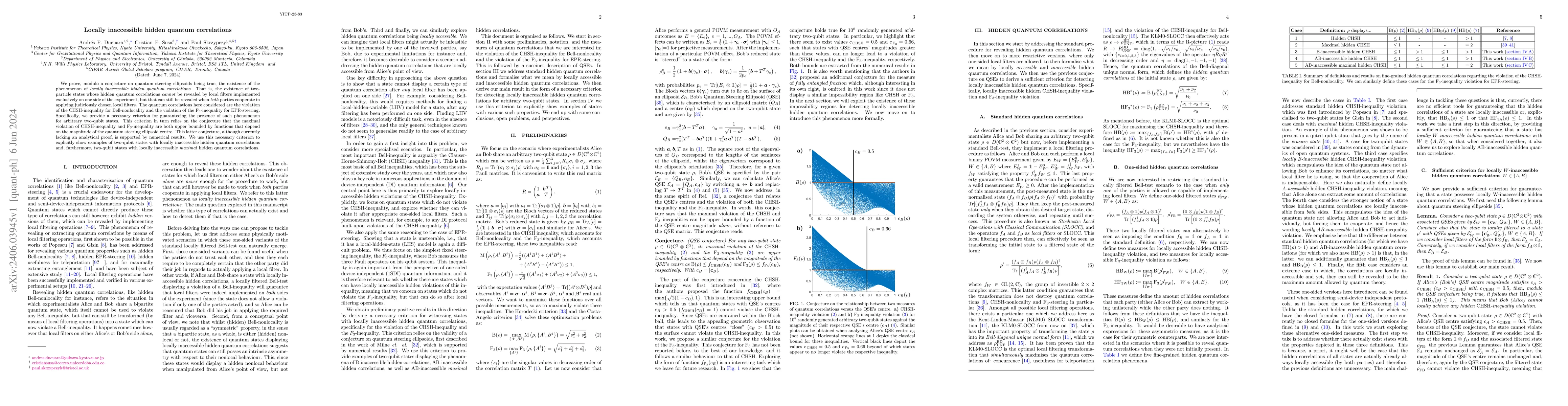 Thumbnail for Locally inaccessible hidden quantum correlations