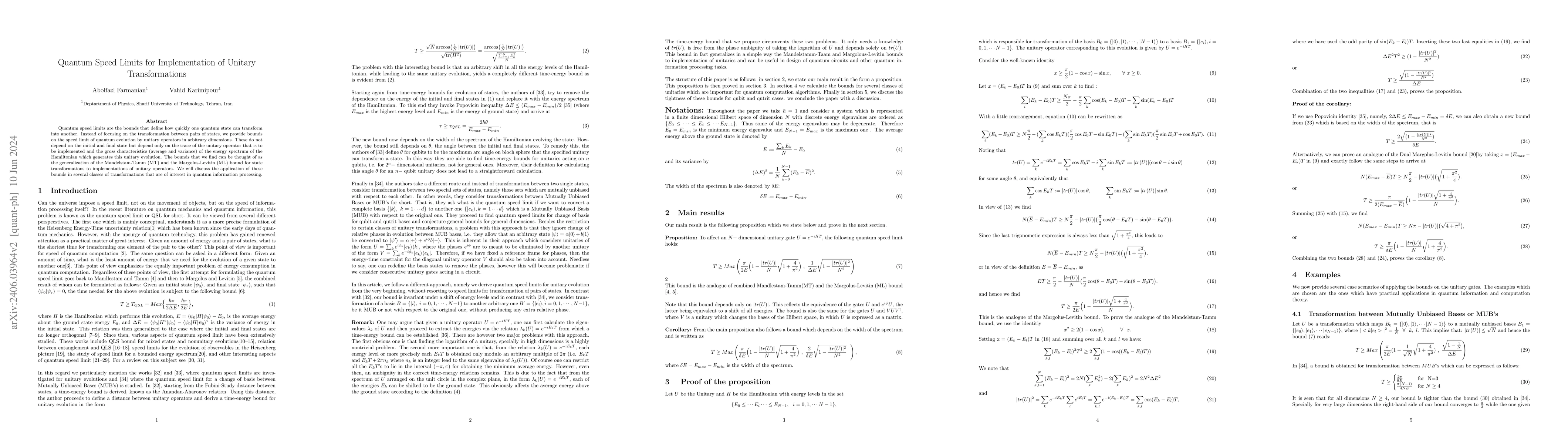 Thumbnail for Quantum Speed Limits for Implementation of Unitary Transformations