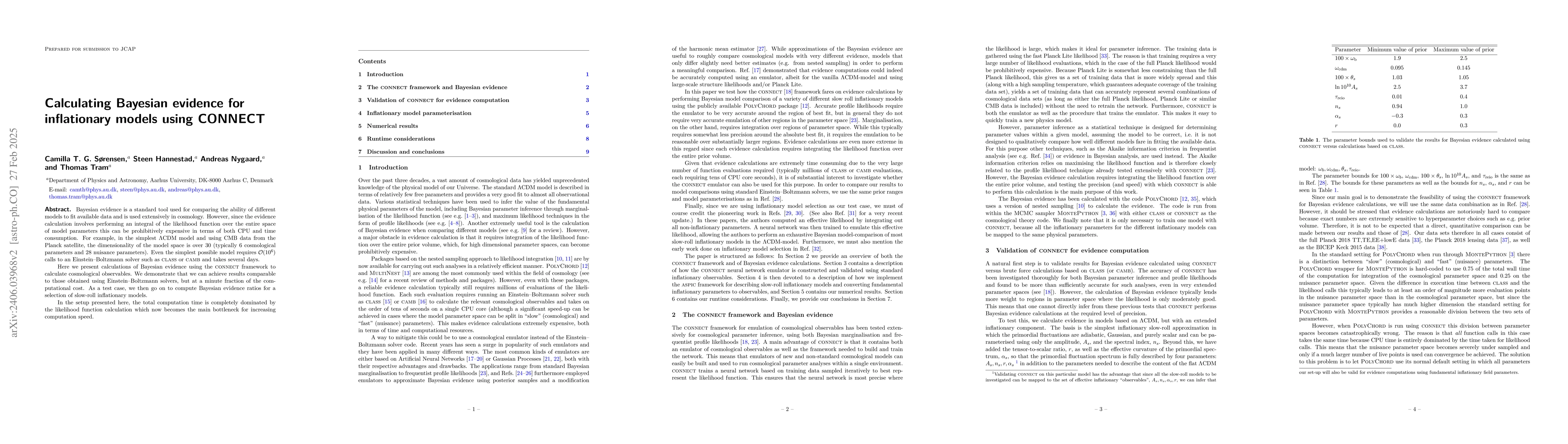 Thumbnail for Calculating Bayesian evidence for inflationary models using CONNECT