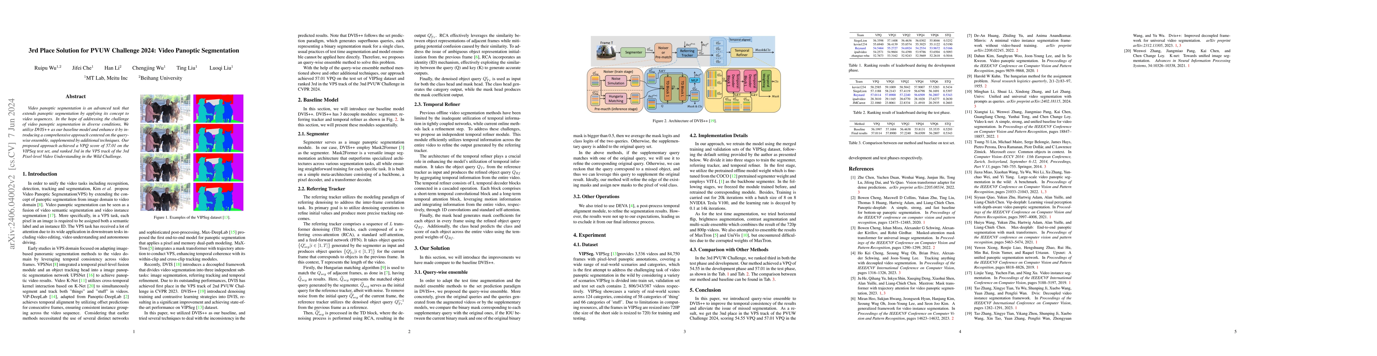 Thumbnail for 3rd Place Solution for PVUW Challenge 2024: Video Panoptic Segmentation