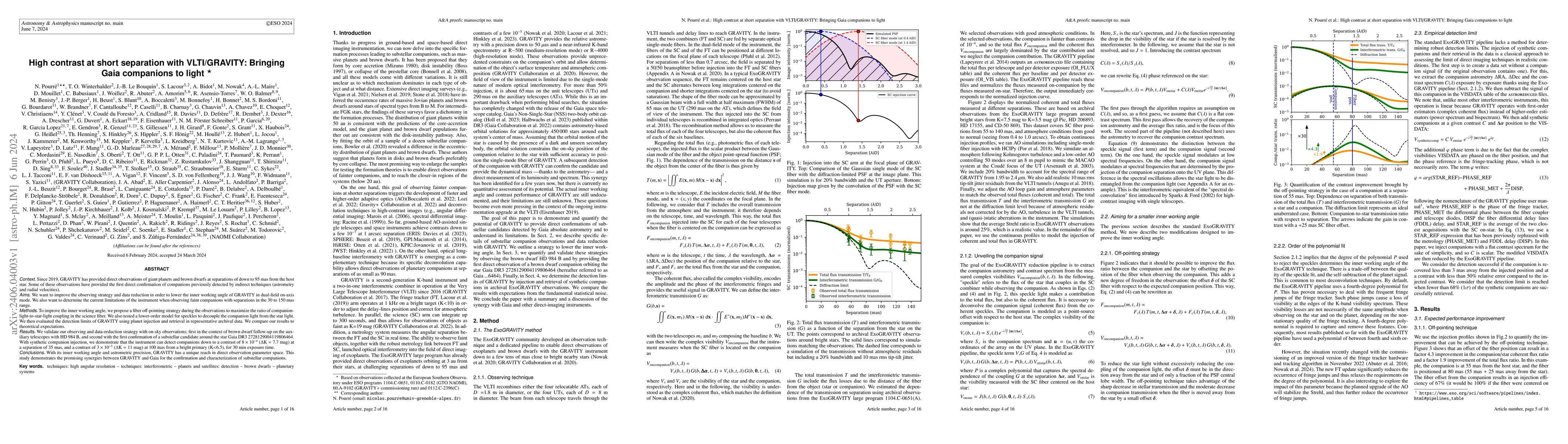 Thumbnail for High contrast at short separation with VLTI/GRAVITY: Bringing Gaia
  companions to light