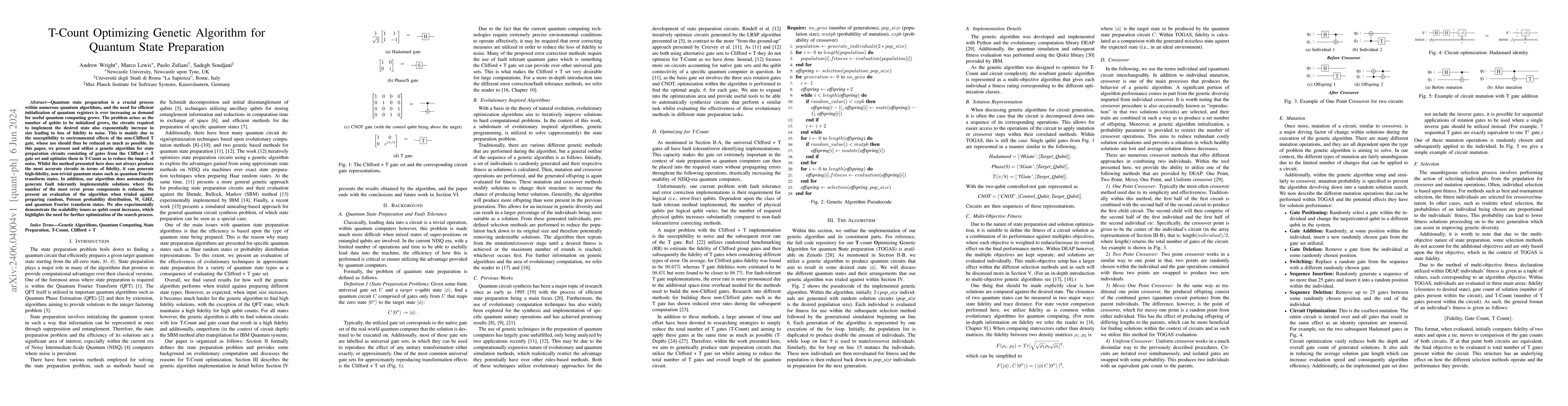 Thumbnail for T-Count Optimizing Genetic Algorithm for Quantum State Preparation