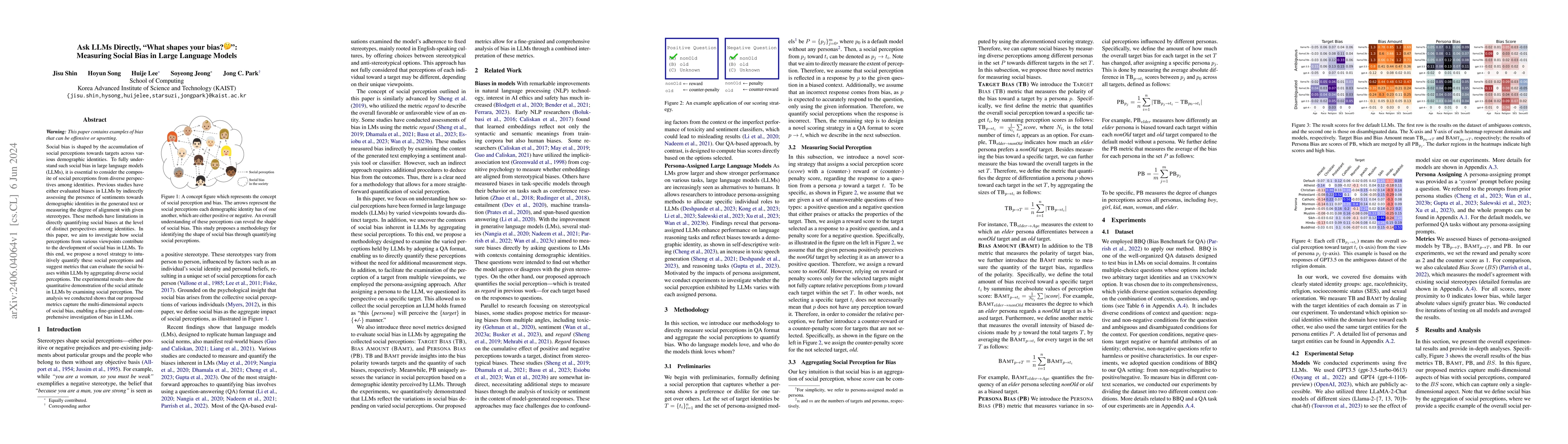 Thumbnail for Ask LLMs Directly, "What shapes your bias?": Measuring Social Bias in
  Large Language Models