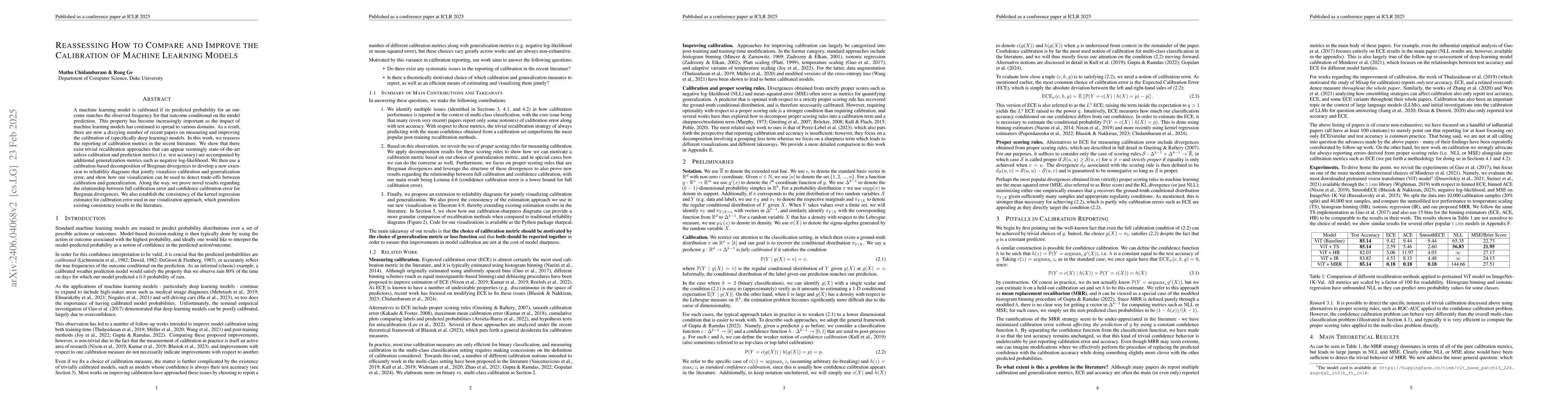 Thumbnail for Reassessing How to Compare and Improve the Calibration of Machine
  Learning Models