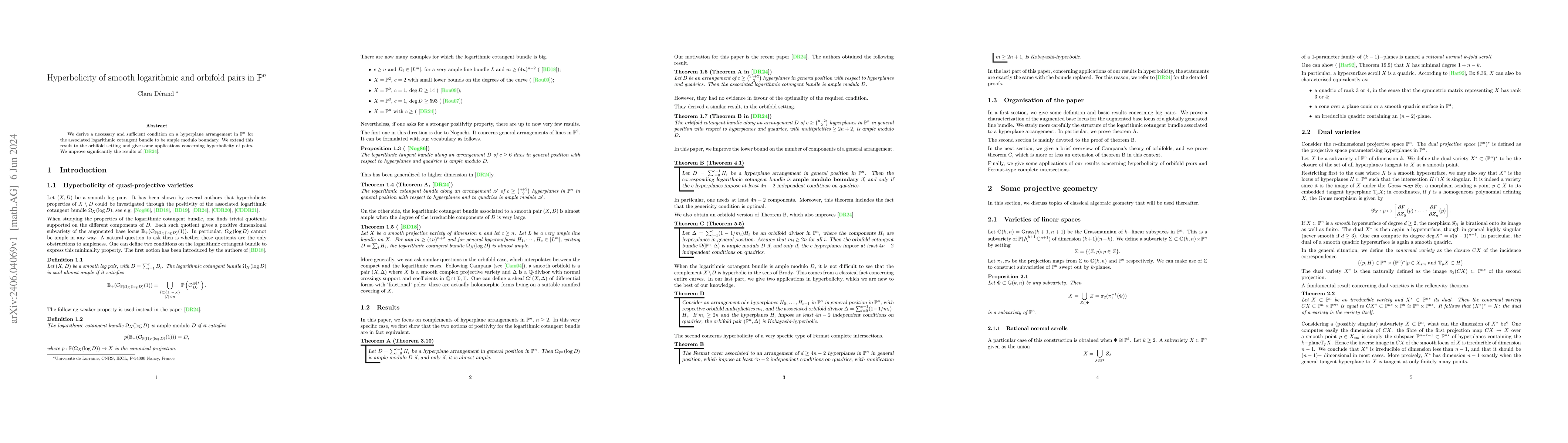 Thumbnail for Hyperbolicity of smooth logarithmic and orbifold pairs in $\mathbb{P}^n$
