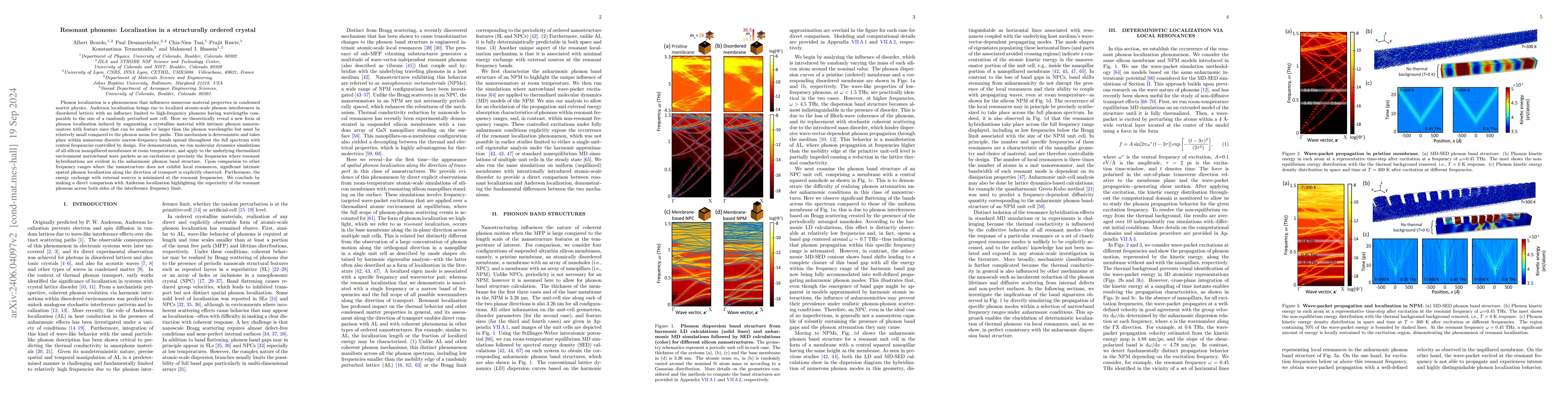 Thumbnail for Resonant phonons: Localization in a structurally ordered crystal