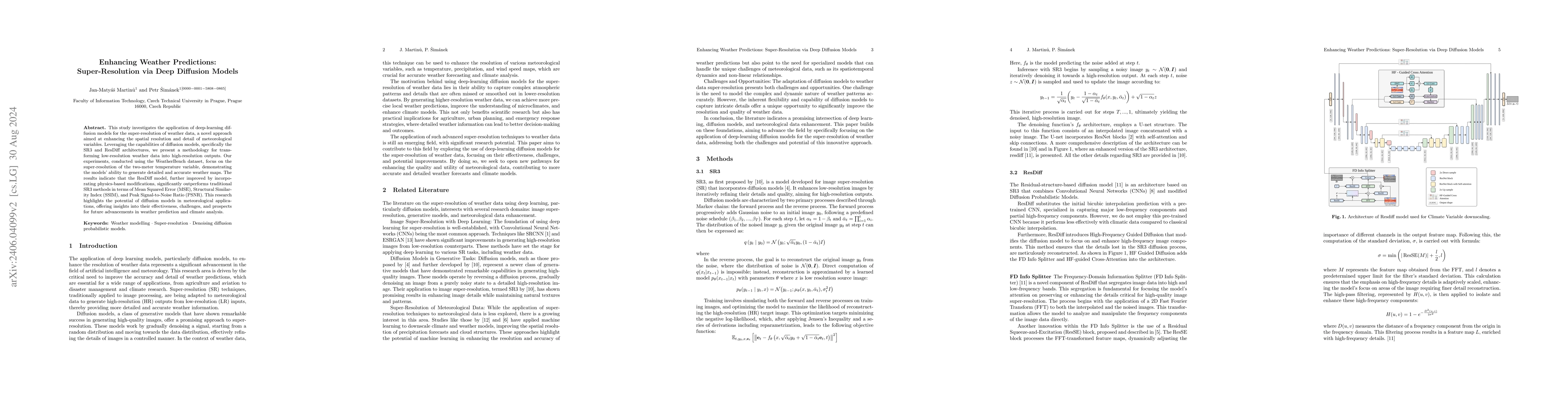Thumbnail for Enhancing Weather Predictions: Super-Resolution via Deep Diffusion
  Models
