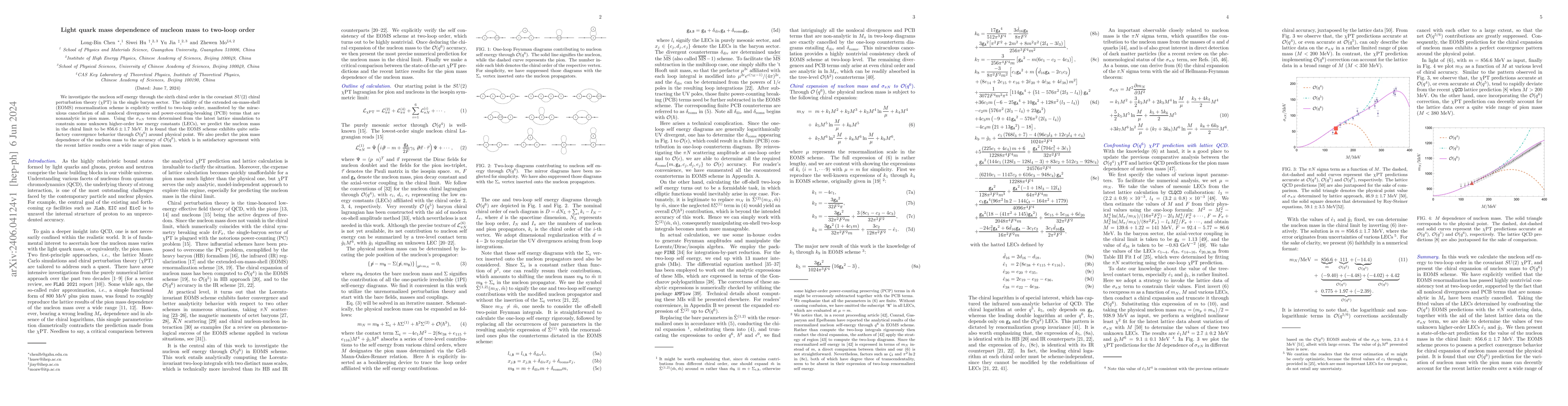 Thumbnail for Light quark mass dependence of nucleon mass to two-loop order