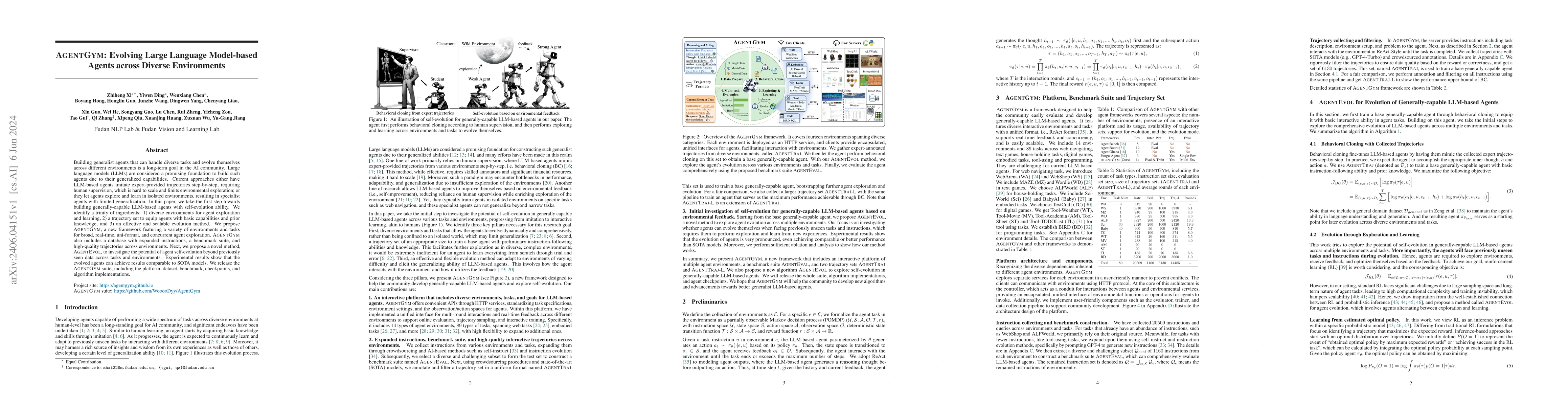 Thumbnail for AgentGym: Evolving Large Language Model-based Agents across Diverse
  Environments