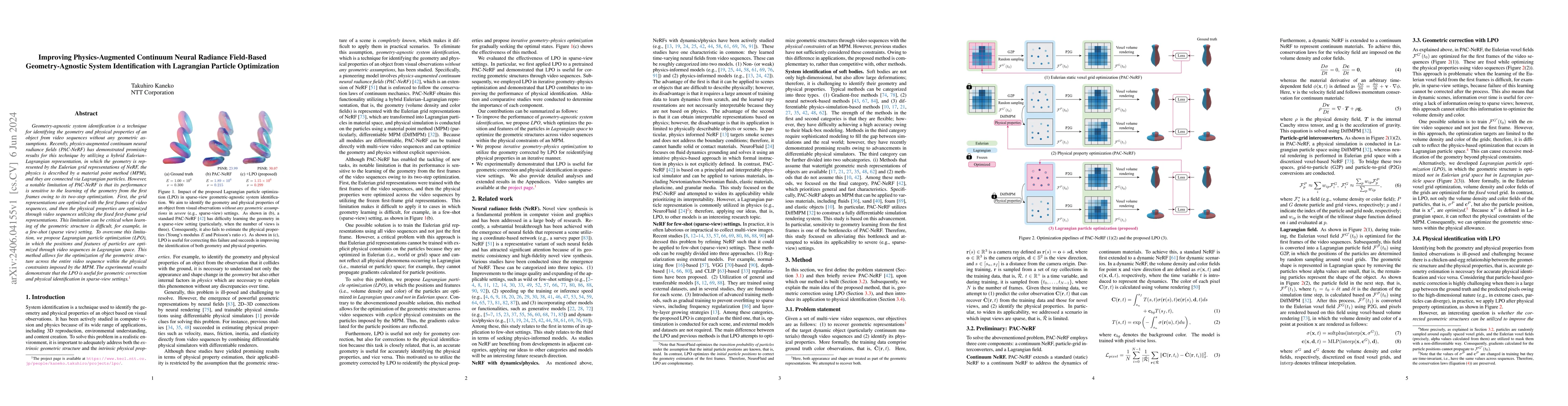 Thumbnail for Improving Physics-Augmented Continuum Neural Radiance Field-Based
  Geometry-Agnostic System Identification with Lagrangian Particle Optimization