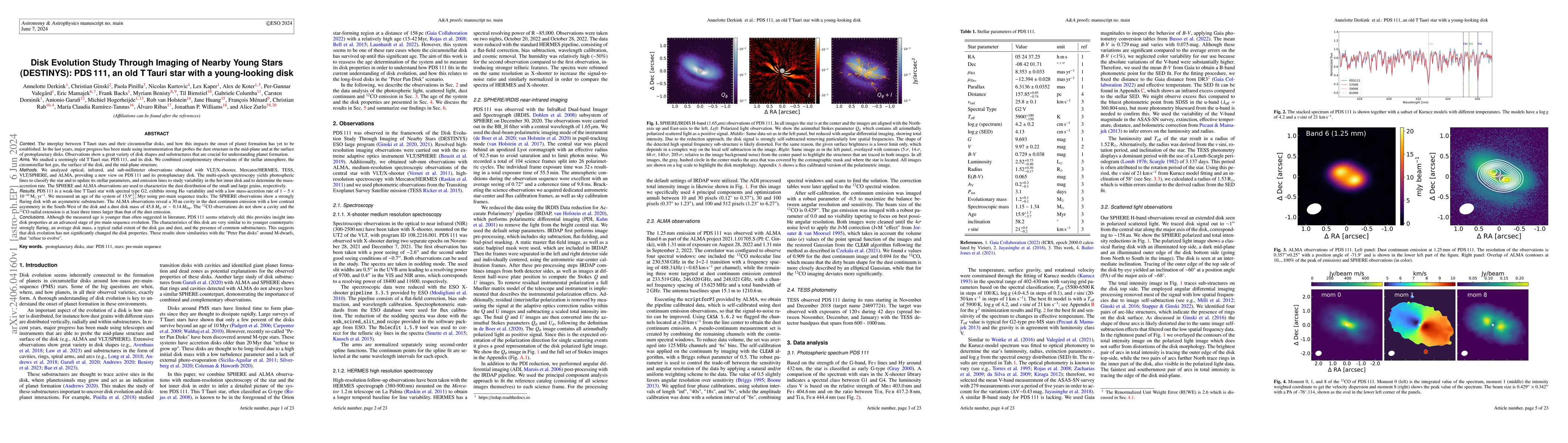 Thumbnail for Disk Evolution Study Through Imaging of Nearby Young Stars (DESTINYS):
  PDS 111, an old T Tauri star with a young-looking disk