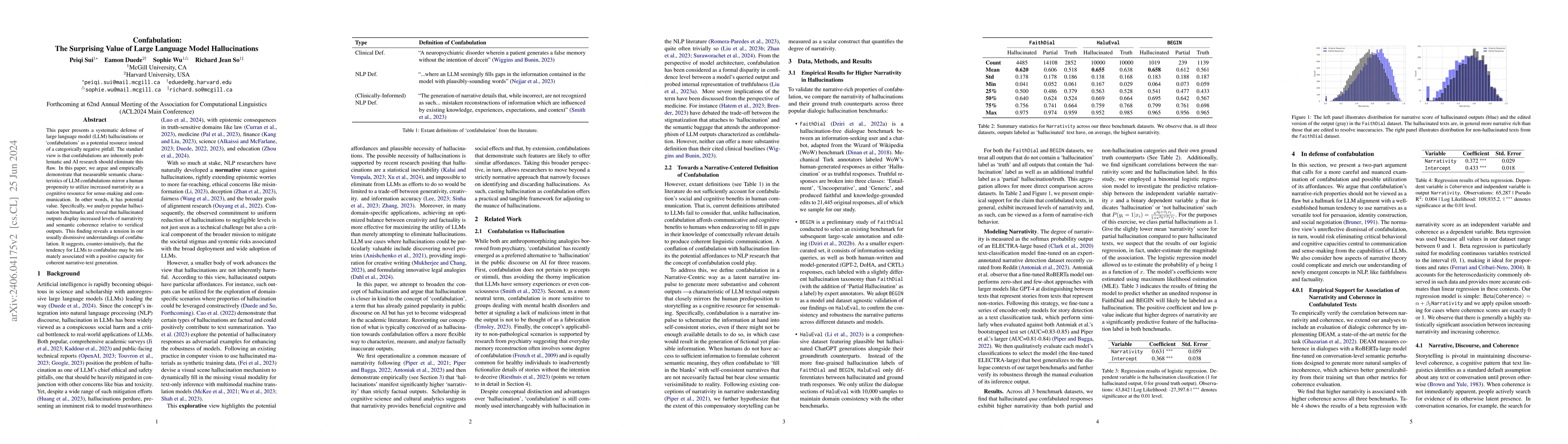 Thumbnail for Confabulation: The Surprising Value of Large Language Model
  Hallucinations