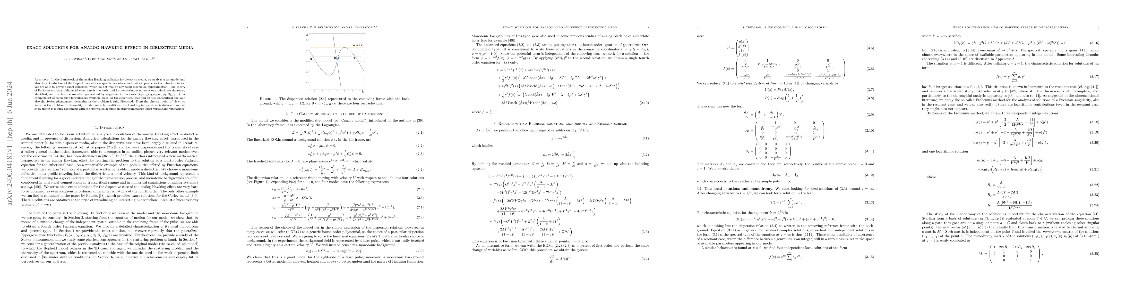 Thumbnail for Exact solutions for analog Hawking effect in dielectric media