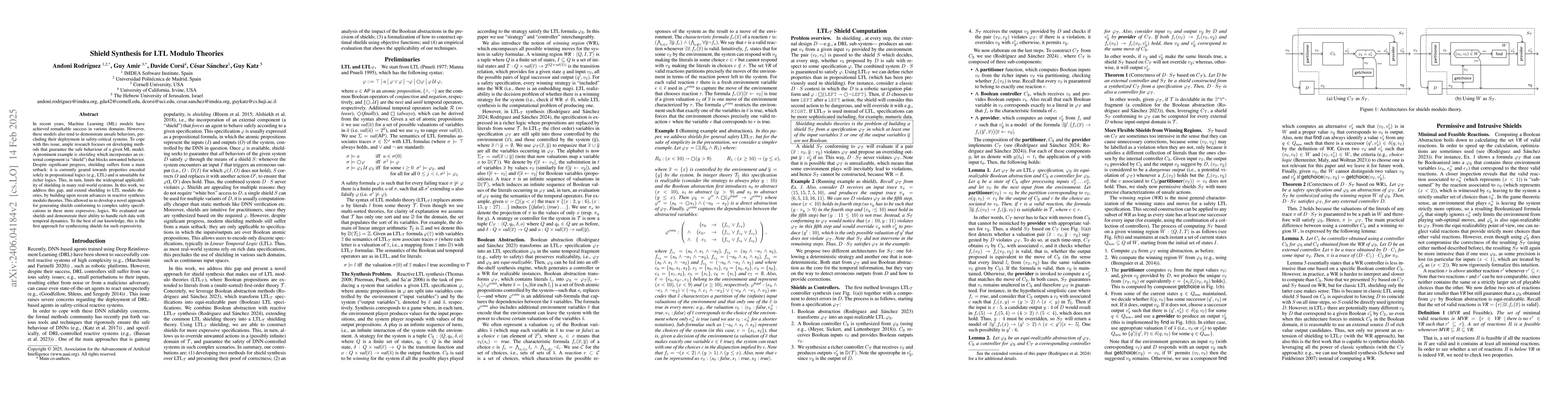 Thumbnail for Shield Synthesis for LTL Modulo Theories