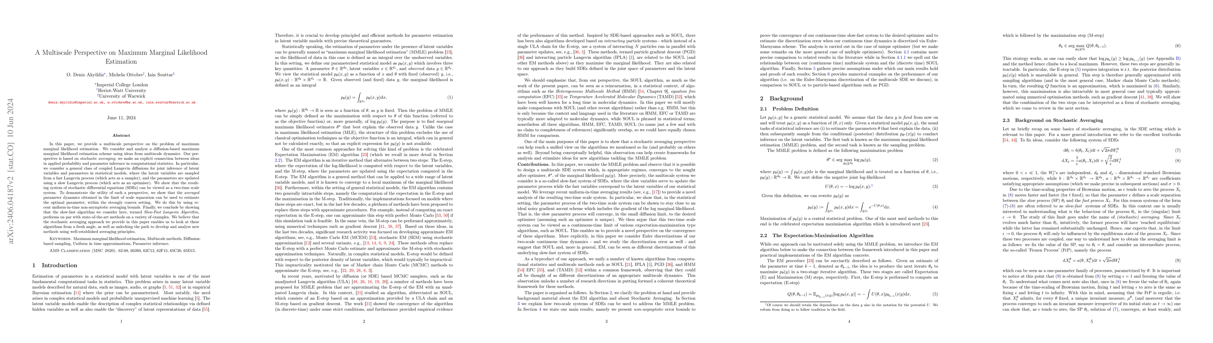 Thumbnail for A Multiscale Perspective on Maximum Marginal Likelihood Estimation