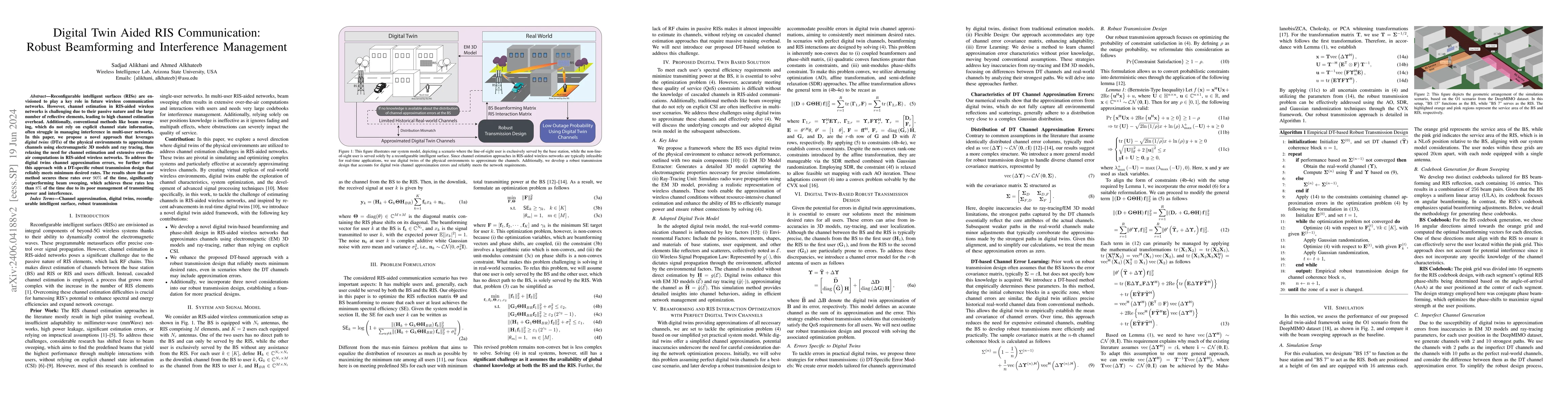 Thumbnail for Digital Twin Aided RIS Communication: Robust Beamforming and
  Interference Management