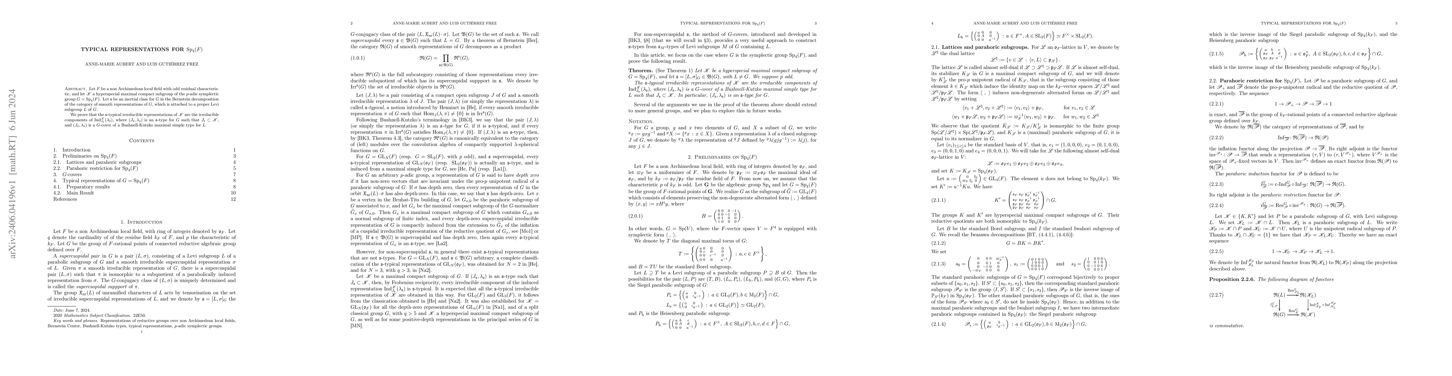 Thumbnail for Typical representations for $\mathrm{Sp}_4(F)$