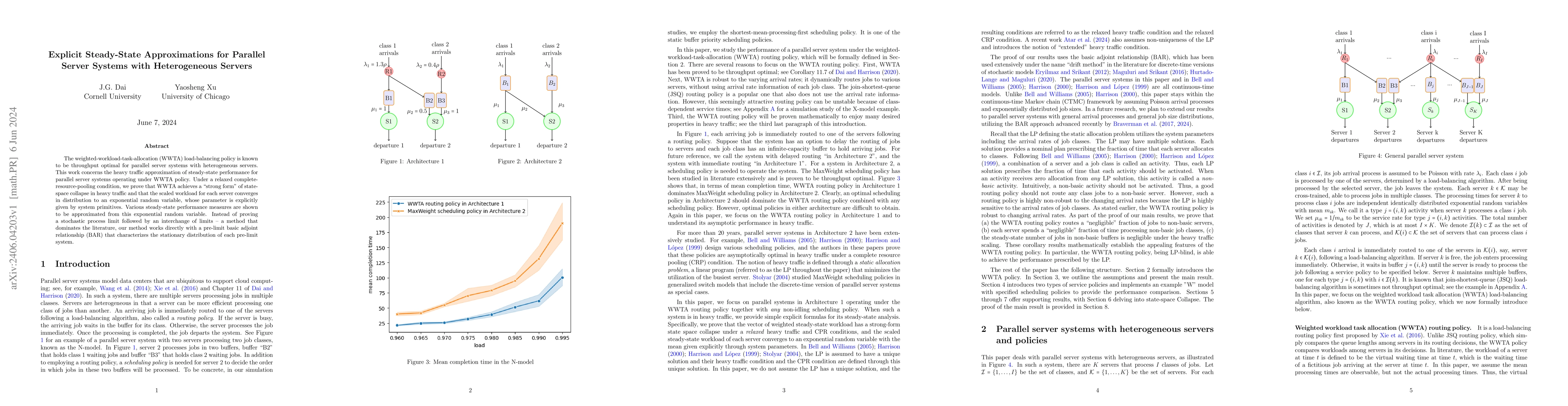 Thumbnail for Explicit Steady-State Approximations for Parallel Server Systems with
  Heterogeneous Servers