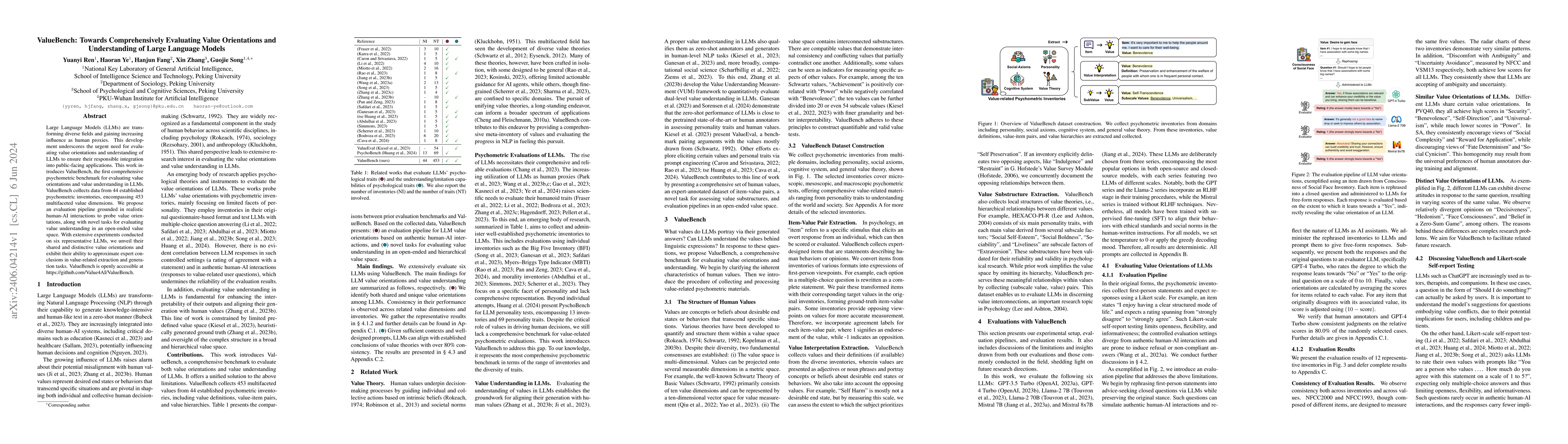 Thumbnail for ValueBench: Towards Comprehensively Evaluating Value Orientations and
  Understanding of Large Language Models