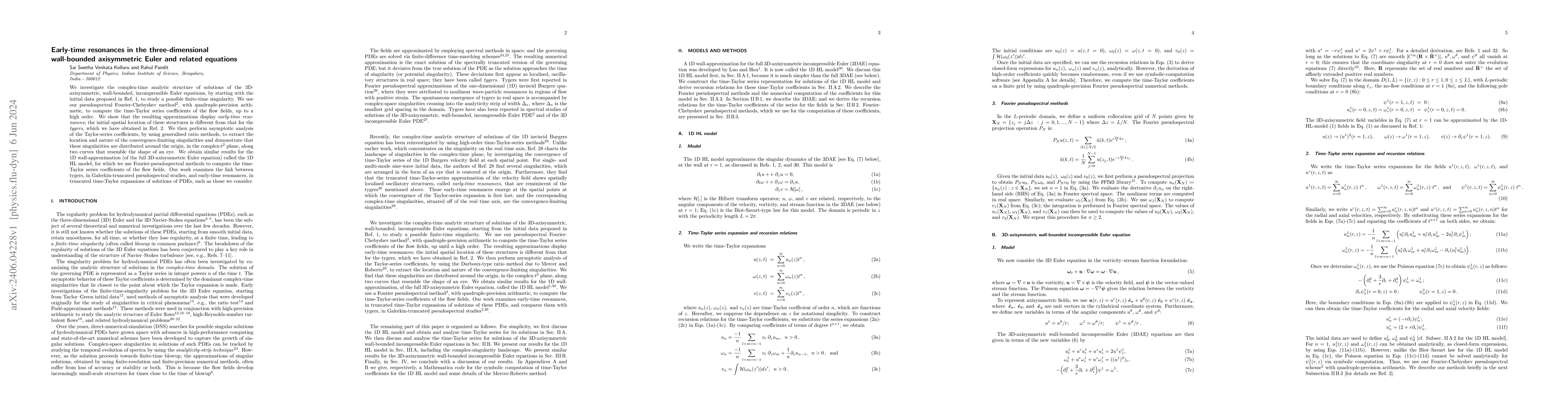 Thumbnail for Early-time resonances in the three-dimensional wall-bounded axisymmetric
  Euler and related equations
