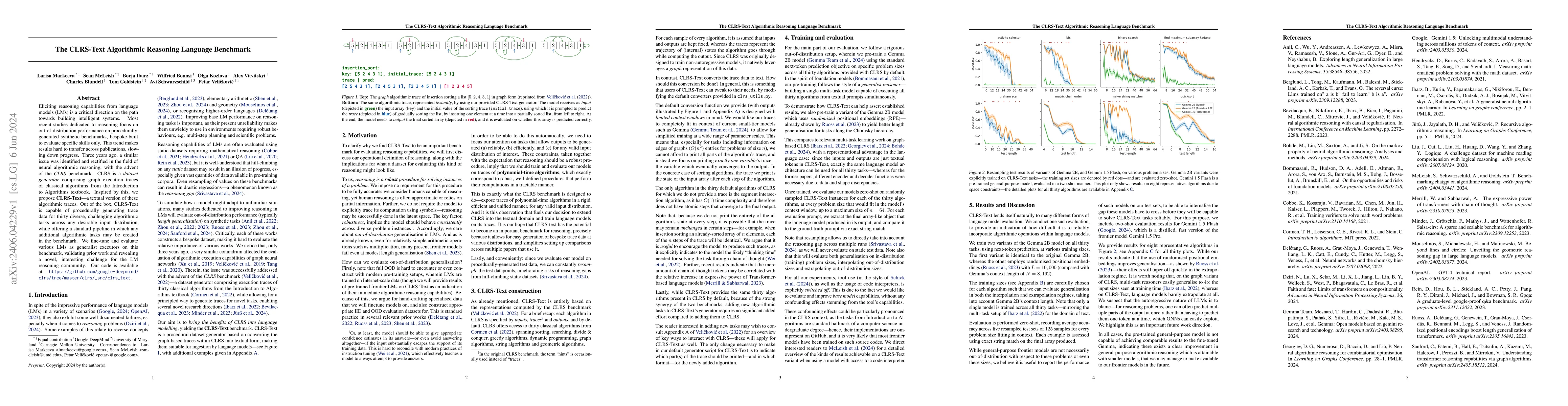 Thumbnail for The CLRS-Text Algorithmic Reasoning Language Benchmark